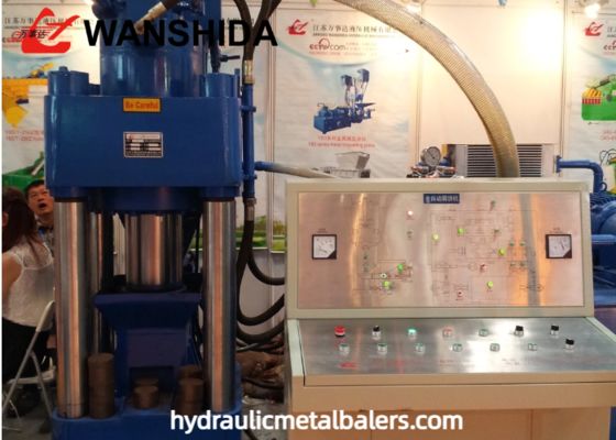 Buy 250 Ton Scrap Metal Briquetting Press with 800–1000 kg/h Capacity, D100 mm Briquette Size,  PLC for Steel Mill Scrap Recycling Preparation online manufacture