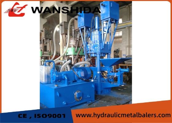 Blue Metal Recycling Scrap Metal Press Machine 800 - 1200kg/H Automatic Wood Chip Briquette Press